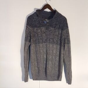 Weatherproof Vintage Men's Charcoal Cable Knit Sweater
